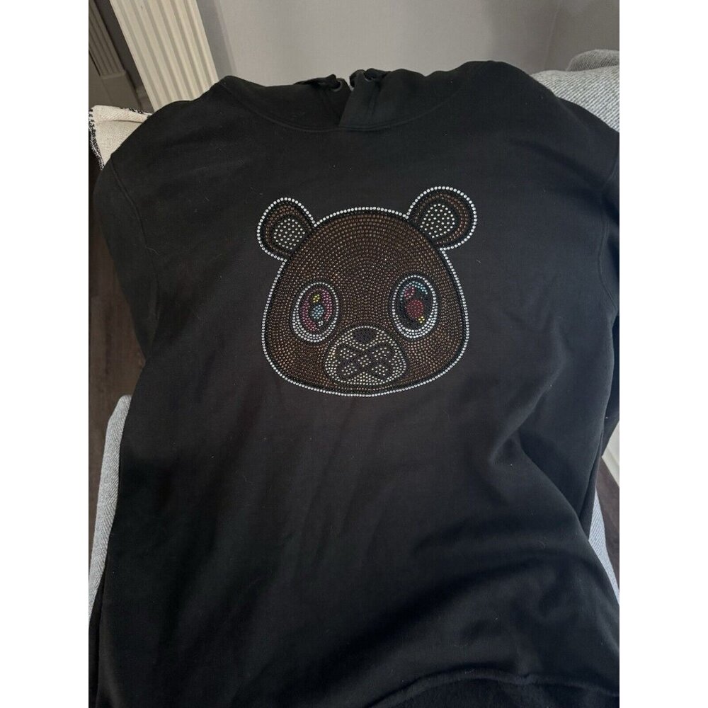 OWNYC Large Sweatshirt Hoodie Rhinestone Panda Head 16/ 24 Limited Edit Fringe